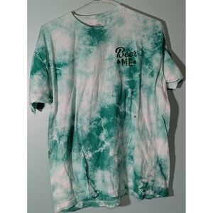St Patrick's Day Buzz Beer Me Tye Dye T Shirt Size Large New w Tags 100% Cotton